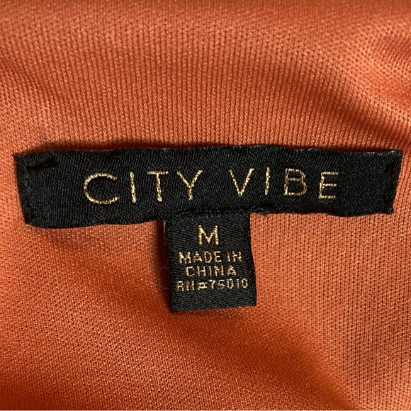 City Vibe Peach Floral Print Sweetheart Top Dress Women’s Medium - Picture 6 of 8